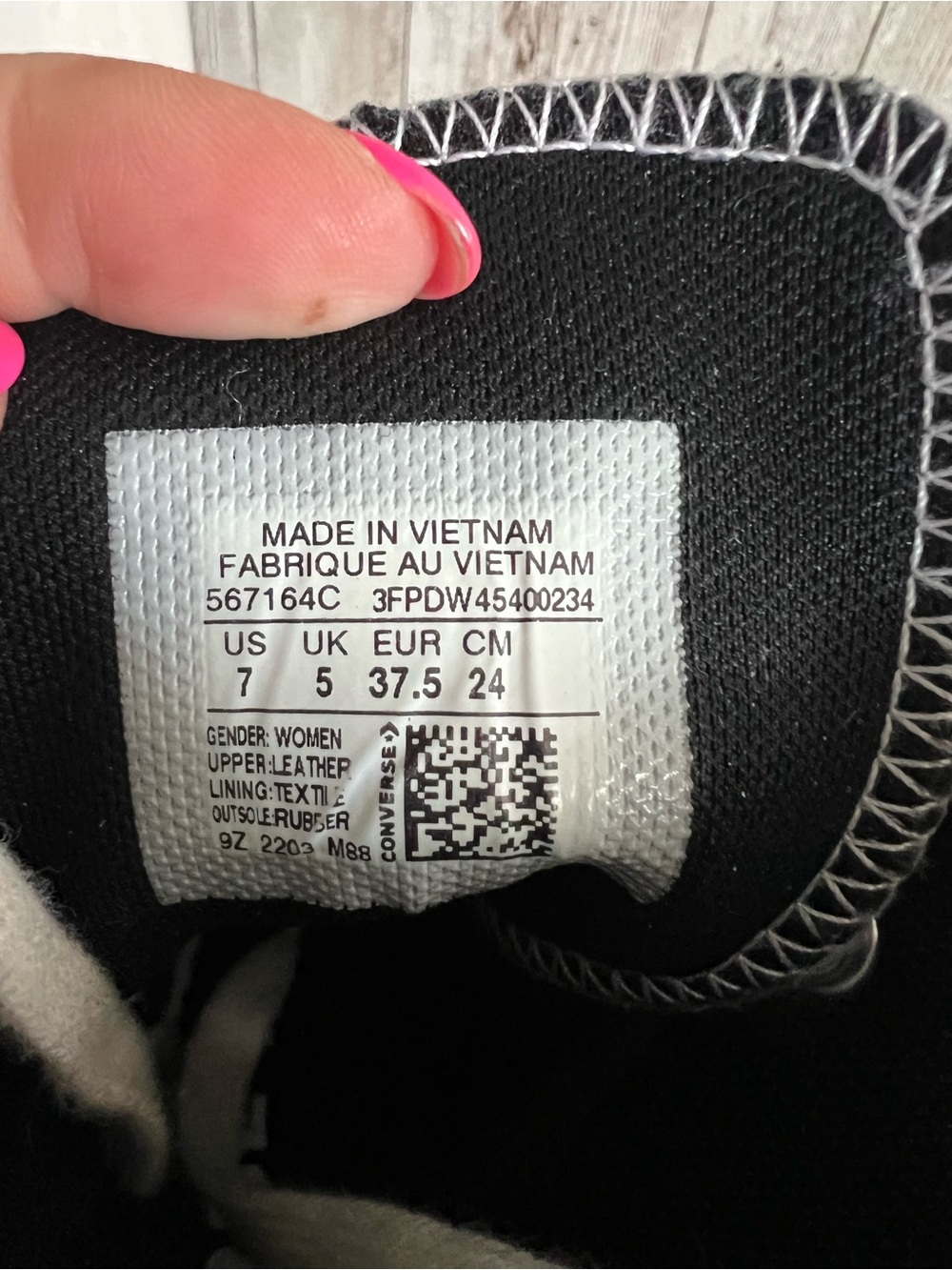 Converse Black Leather Women’s Lugged Platform Lace-Up High Top Sneakers Size 7 - Picture 7 of 7